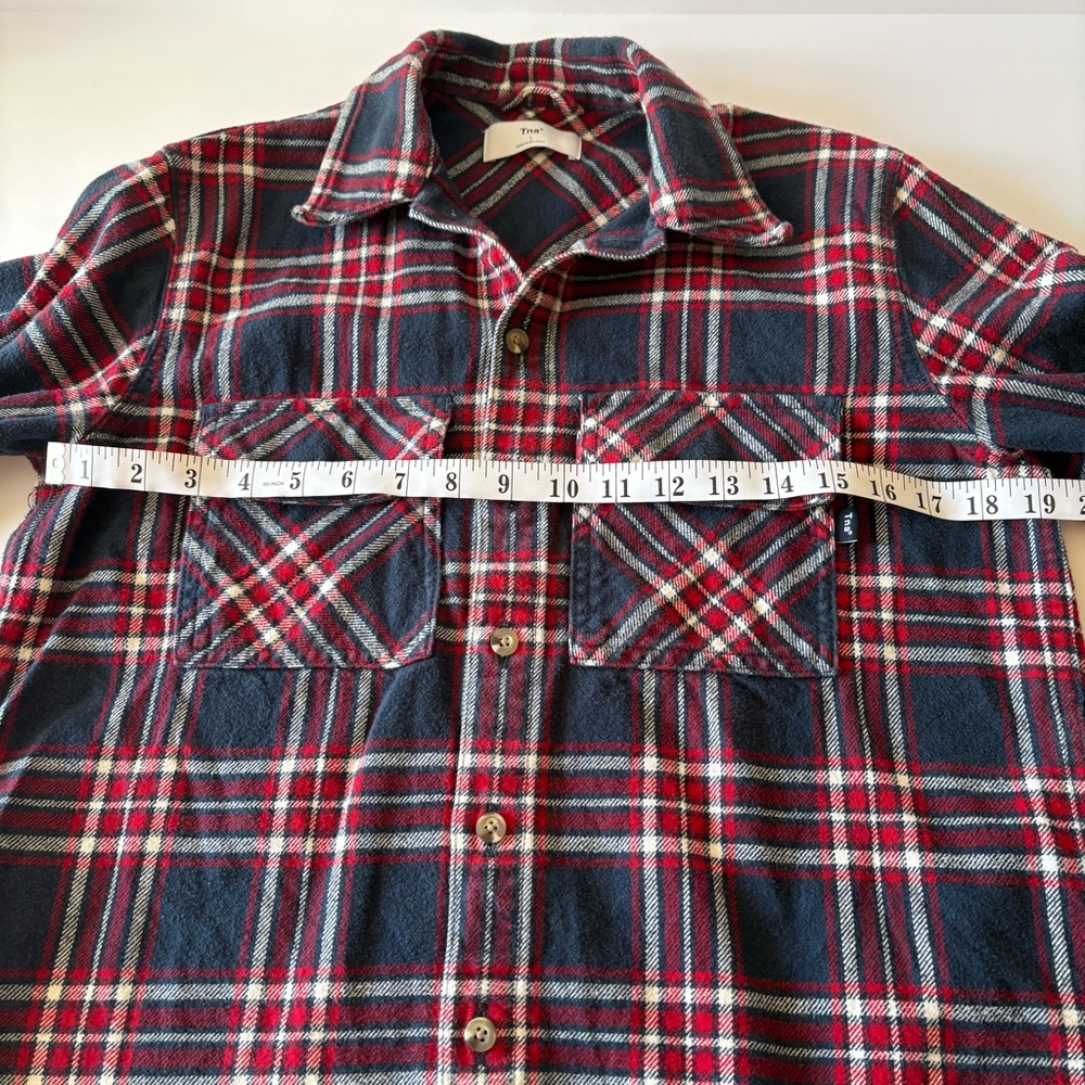 TNA Red and Blue thick Plaid Button Down Shirt, Sz S, great condition - Picture 7 of 8
